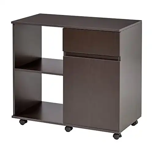 Druckertisch HOMCOM, Rollwagen mit Schubladen+Schrank
