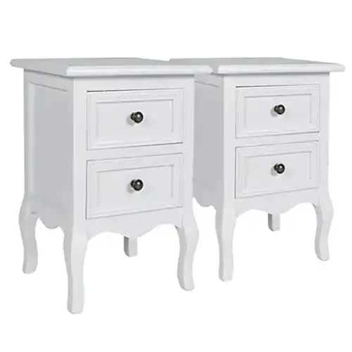 Nachttisch Vintage Decorush vidaXL 2x Nachttisch Weiß