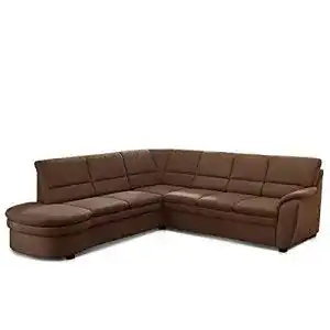 Sofa CAVADORE Eck Gingle mit Ottomane links, Federkern