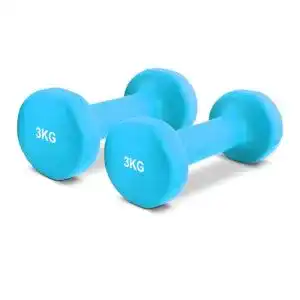 Hanteln 3 kg MSPORTS Hantelset Neopren Paar inkl. Übungsposter