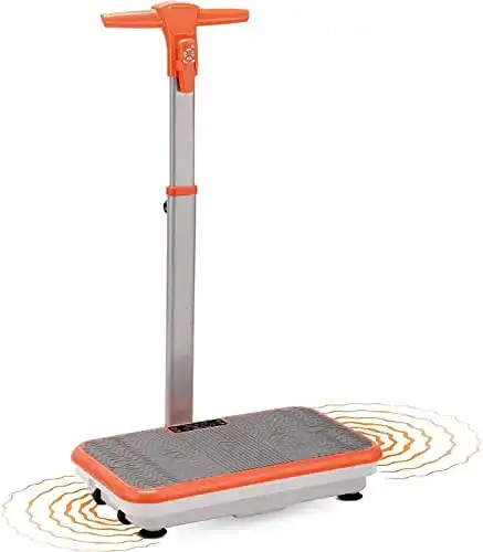 Vibrationsplatte mit Säule Vibro Shaper inklusive Fitnessbänder