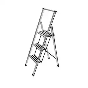 Trittleiter 3 Stufen WENKO Alu-Design Klapptrittleiter 3-stufig