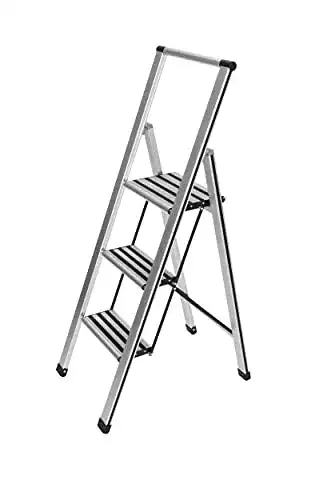 Trittleiter 3 Stufen WENKO Alu-Design Klapptrittleiter 3-stufig