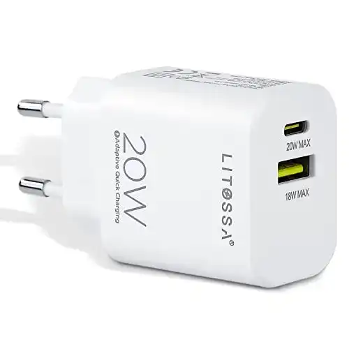 PD-Ladegerät PISEN USB C Ladegerät, 2-Port USB Netzteil PD USB