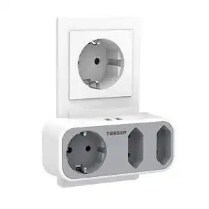 Tessan-USB-Steckdose TESSAN Doppelstecker für Steckdose, 5 in 1