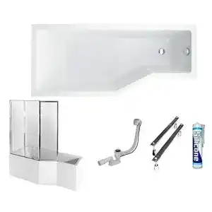 Duschbadewanne mit Tür ECOLAM Duschbadewanne Set