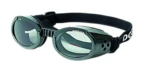 Hundebrille Doggles (ILS klein schwarz) blau Linse