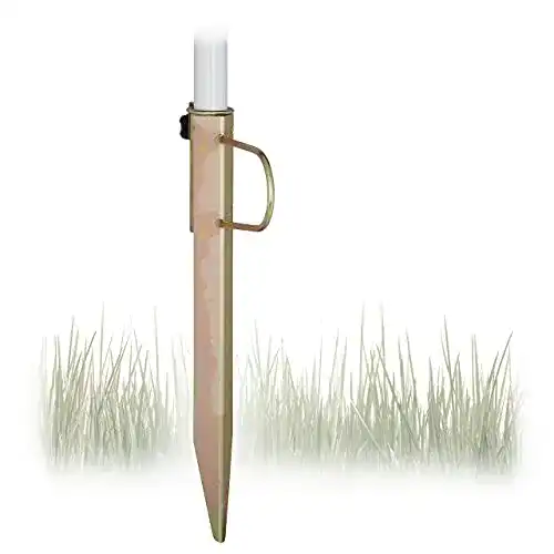 Sonnenschirmhalter für den Strand Relaxdays Rasendorn, bronze