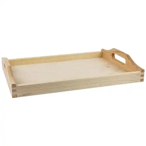 Holztablett Ideen mit Herz unbehandelt 30 cm x 20 cm x 5 cm