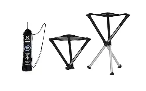 Dreibeinhocker Walkstool – Modell Comfort – Schwarz und Silber
