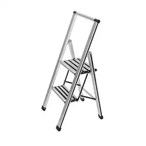 Trittleiter 2 Stufen WENKO Alu-Design Klapptrittleiter 2-stufig