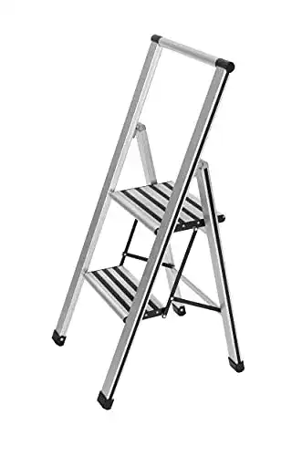 Trittleiter 2 Stufen WENKO Alu-Design Klapptrittleiter 2-stufig