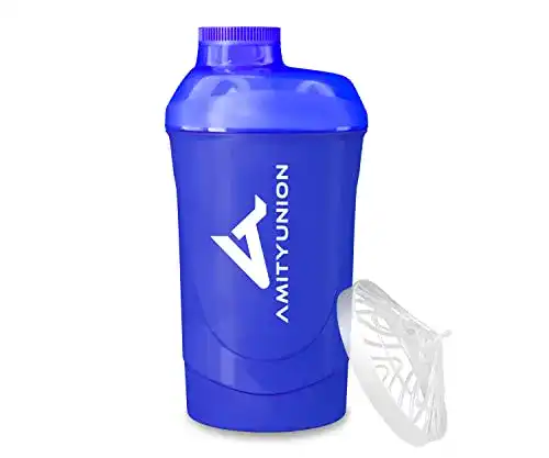 Shaker AMITYUNION Eiweiß 800 ml mit Sieb – Deluxe Fitness Becher
