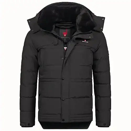 Daunenjacke Herren Höhenhorn Adamelo Herren Winter Jacke Schwarz