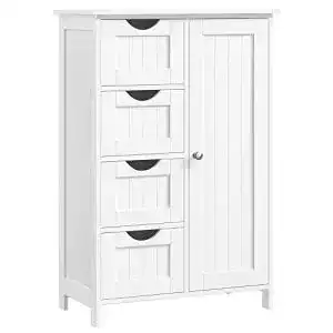 Kommode Weiß VASAGLE Badezimmerschrank, schmal