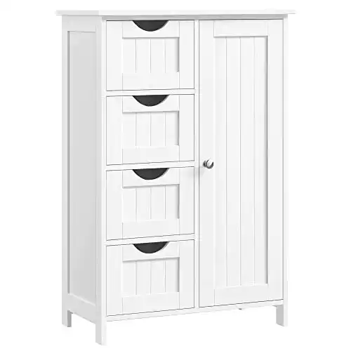 Kommode Weiß VASAGLE Badezimmerschrank, schmal