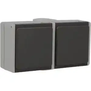 Aufputz-Steckdose Unitec 45245L Steckdose 2-fach Aufputz lose