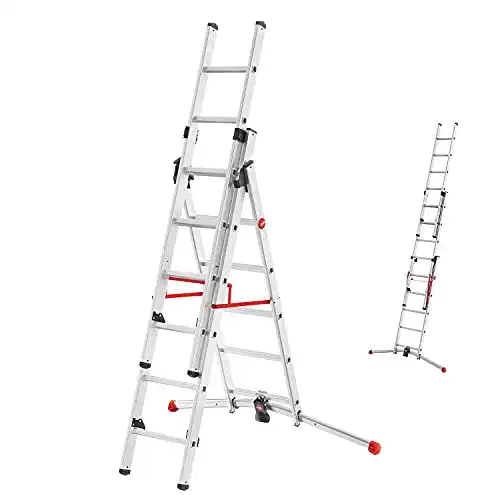 Haushaltsleiter 6 Stufen Hailo S100 ProfiLOT 3-teilige Alu-Kombi