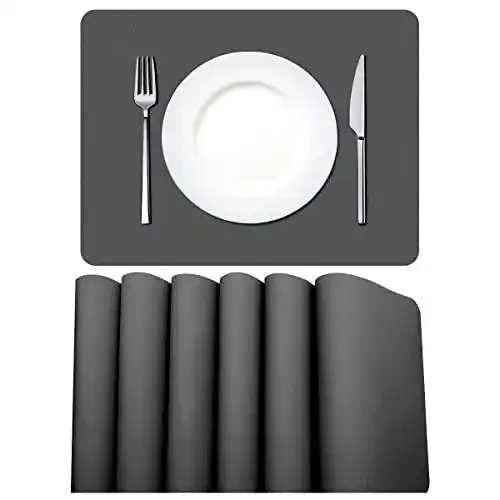Tischsets MORROLS Abwaschbar, Platzset Leder 6er Set
