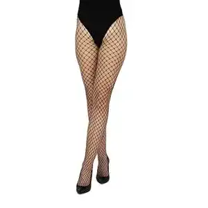 Netzstrumpfhose looksy für Damen, schwarz, mit Rautenmuster