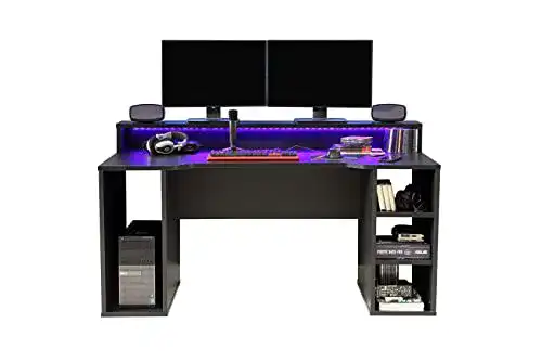 Gaming-Tisch Forte TEZAUR Schreibtisch, Holzwerkstoff