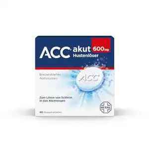 Schleimlöser Hexal ACC akut 600 Hustenlöser Brausetabletten, 40 St