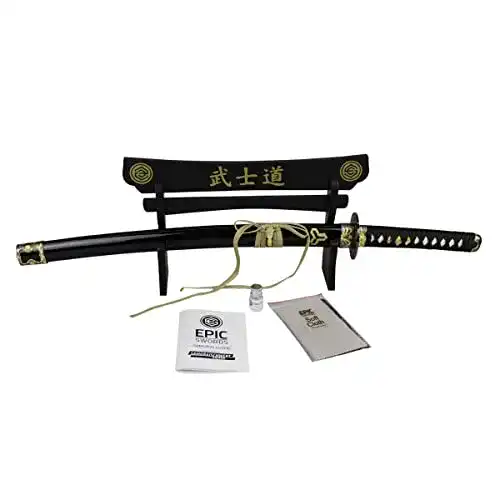 Wakizashi Kill Bill stumpf mit Schwertständer und Pflegezubehör
