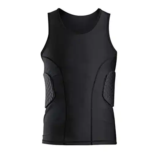 Rippenschutz bobotron Herren Gepolsterte Weste Kompressionsshirt
