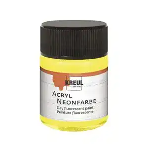 Leuchtfarbe Kreul 77561 – Acryl Neonfarbe, 50 ml Glas in neongelb