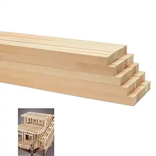 Holzleisten TSKDKIT 30 Stück Holzstäbe Quadratisch 10mm Natürlich