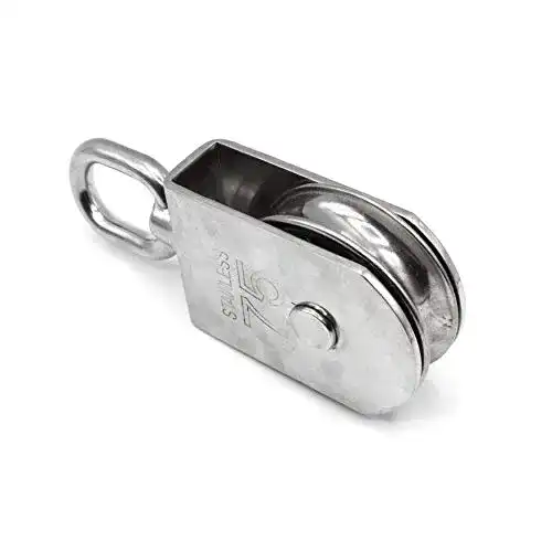 Umlenkrolle HEAVYTOOL Blockseilrolle Edelstahl mit Sinterlager