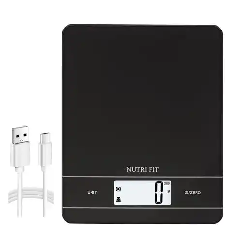 Küchenwaage USB NUTRI FIT wiederaufladbar, Tara-Funktion