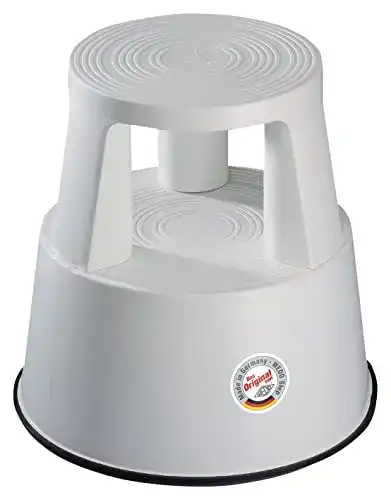 Elefantenfuß-Hocker Wedo Step Rollhocker, Kunststoff, lichtgrau