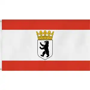 Berlin-Flagge normani, ca. 90×150 cm, ordentliche Stoffqualität