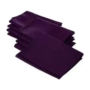 Servietten LA Linen Popeline, Polyester, Aubergine, 10 Stück
