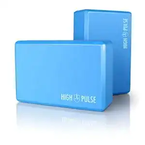 Yogablock High Pulse® Yoga Block 2er Set (Hartschaum, blau)