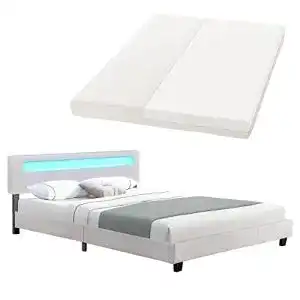Bett 160×200 Juskys LED Polsterbett Paris 160 × 200 cm