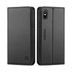 iPhone-Xs-Hülle SHIELDON, Echtleder TPU, Kabelloses Laden