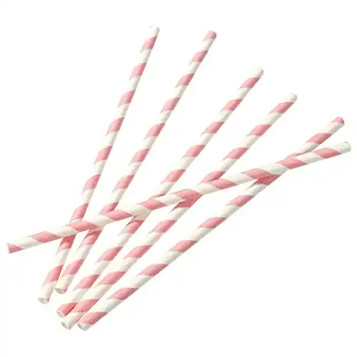 Papierstrohhalme Talking Tables 30pack Striped Pink