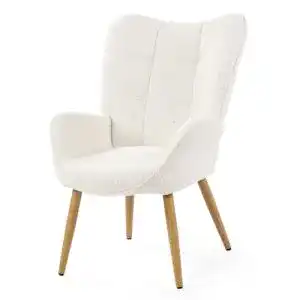 Lounge-Sessel MEUBLE COSY mit Rückenlehne Massivholz Stoff