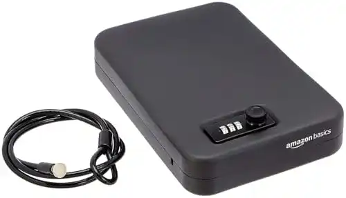 Geldkassette mit Zahlenschloss Amazon Basics, tragbar, extra-groß