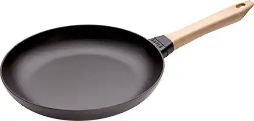 Gusseisenpfanne 28 cm STAUB Gusseisen Pfanne mit Holzgriff