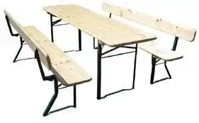 Bierzeltgarnitur mit Lehne Kunibert 80cm Tischbreite