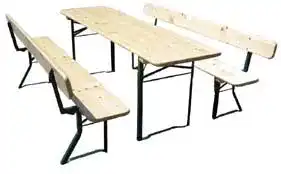 Bierzeltgarnitur mit Lehne Kunibert 80cm Tischbreite