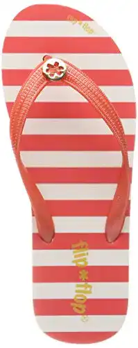 Flip-Flops Damen flip*flop goldflower Stripe, Damen Zehentrenner, Rot
