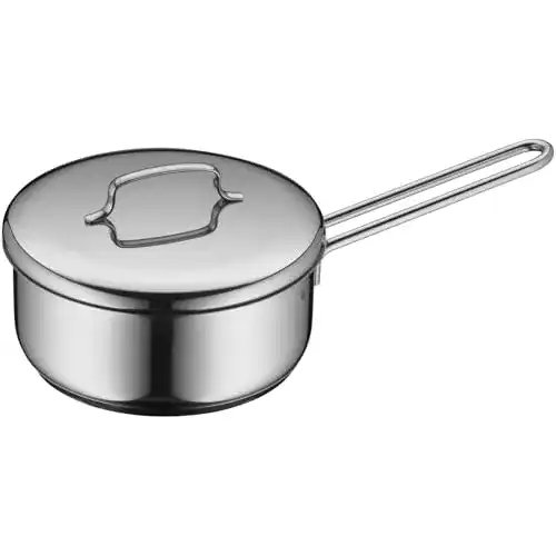 Kasserolle WMF Mini Stiel 16cm, klein, Metalldeckel, Kochtopf 1,2l
