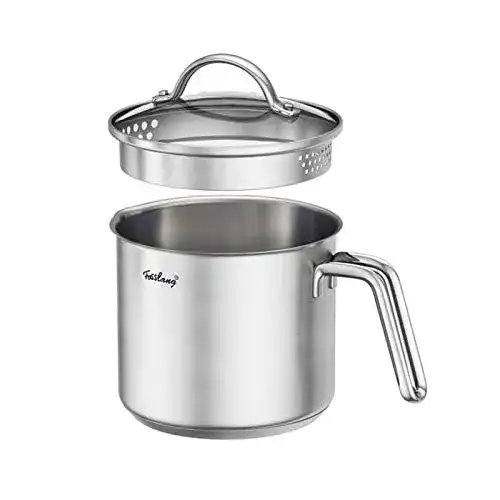 Milchtopf Fosslang mit Schüttrand und Glasdeckel, 1.5L