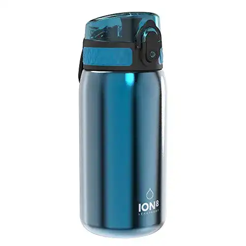Trinkflasche ohne Plastik ion8 Auslaufsicher, Kinder, 400ml
