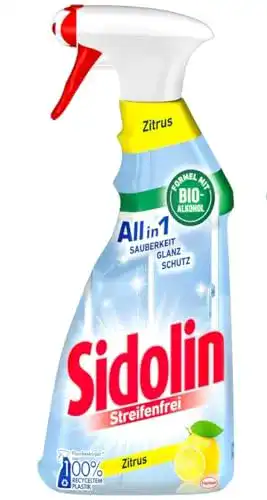 Glasreiniger Sidolin Zitrus, Sprühflasche, für einen perfekten Glanz