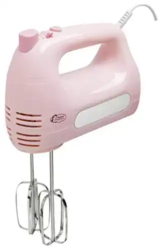 Handmixer Bestron AHM300P im Retro Design mit Rührbesen